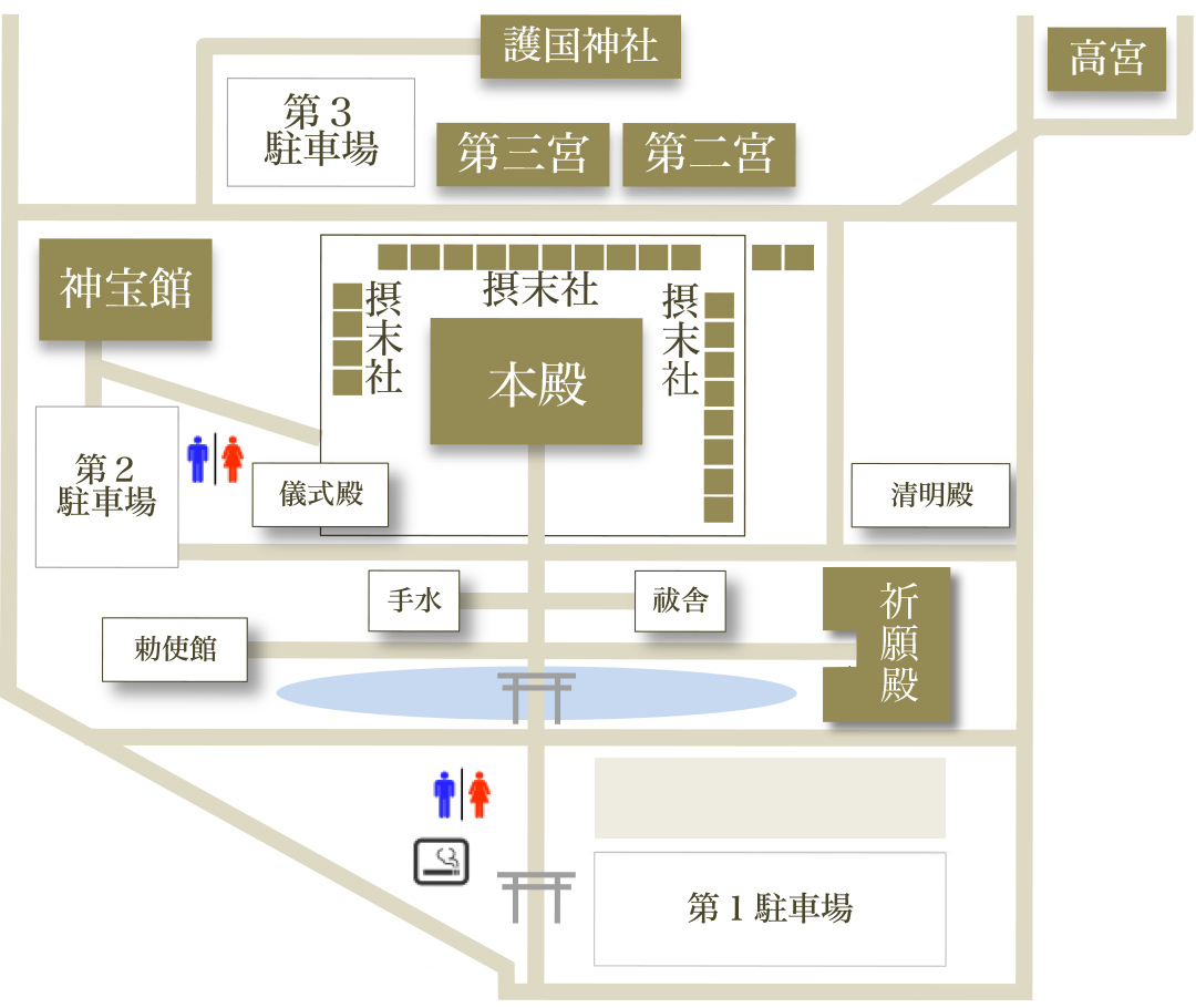 辺津宮境内マップ